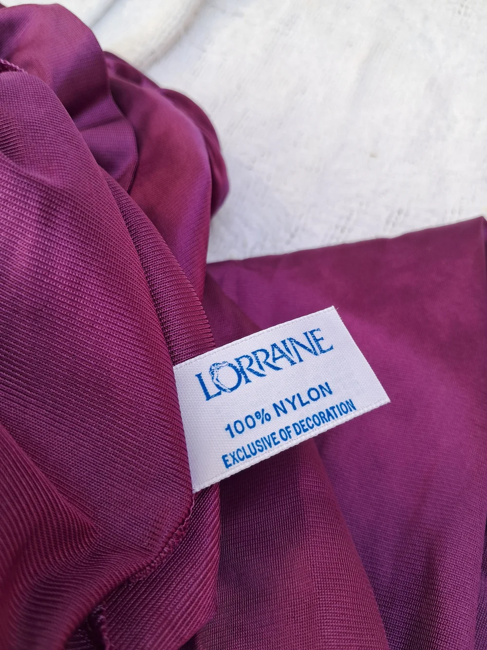 Vintage Purple Long Nightgown with Lace Yoke - Picture 5 of 10